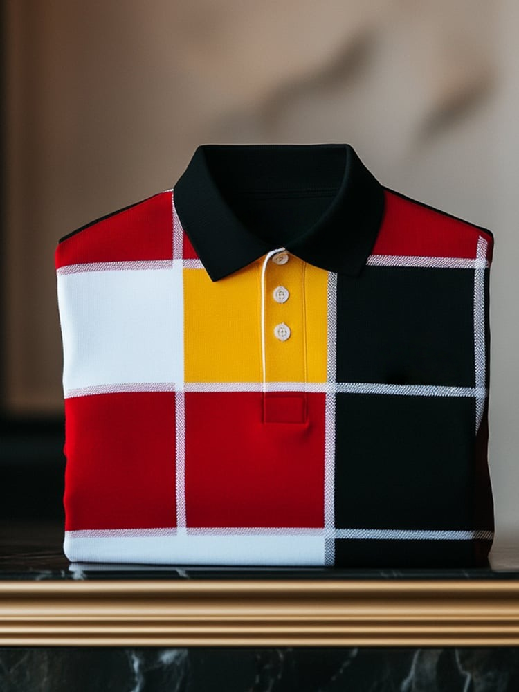 Camisa polo clásico ejecutivo Logo Button de manga corta para hombre