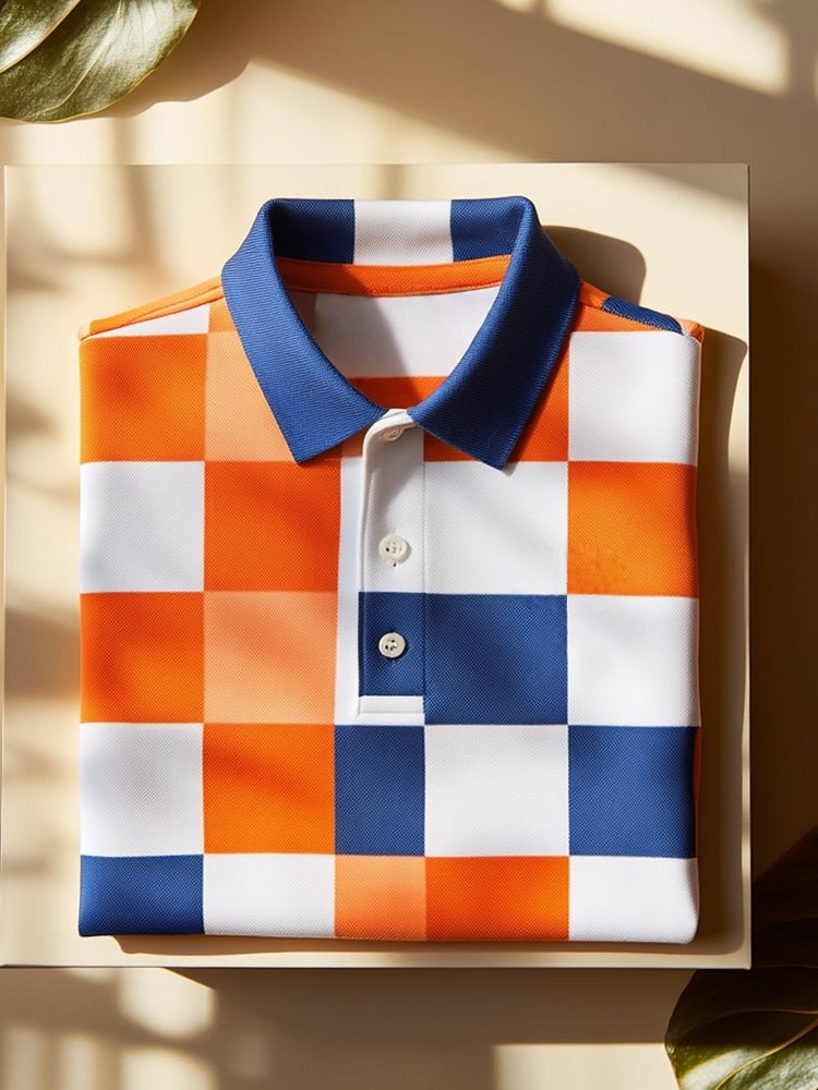 Camisa polo clásico ejecutivo Logo Button de manga corta para hombre