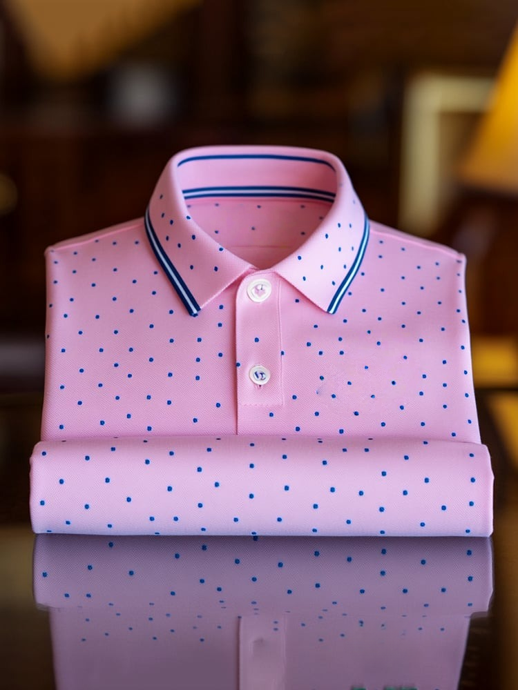 Camisa polo clásico ejecutivo Logo Button de manga corta para hombre