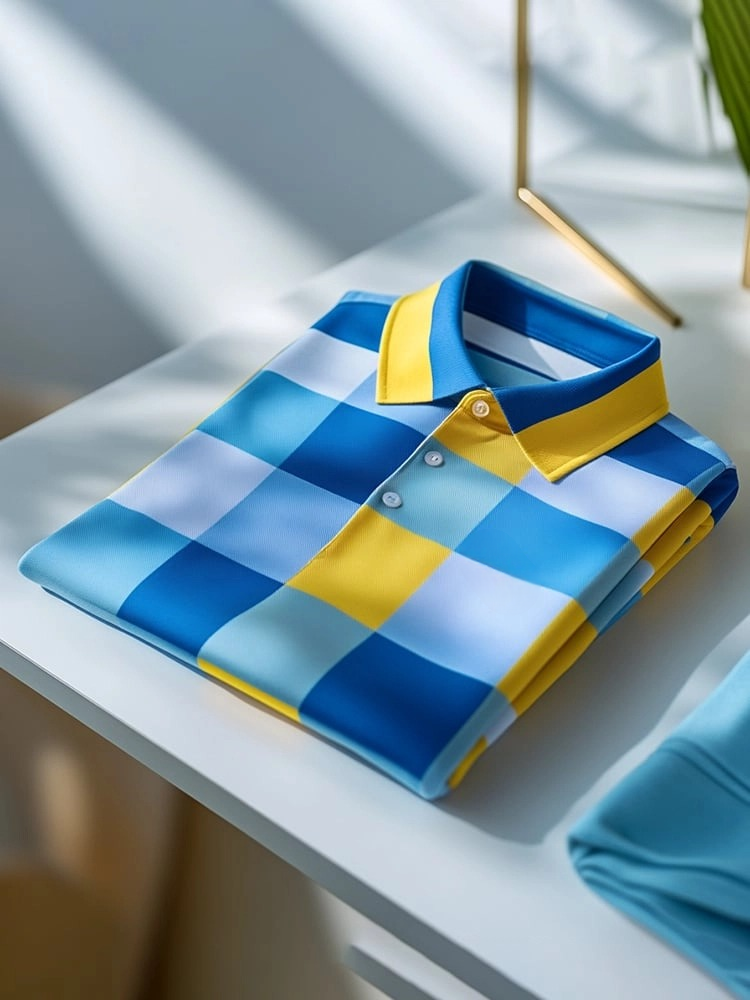 Camisa polo clásico ejecutivo Logo Button de manga corta para hombre