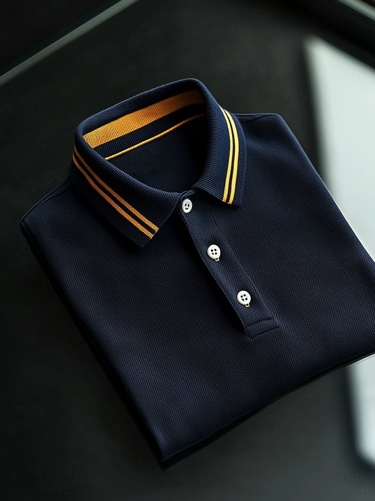 Camisa polo ejecutivo casual Simple Button de manga corta para hombre