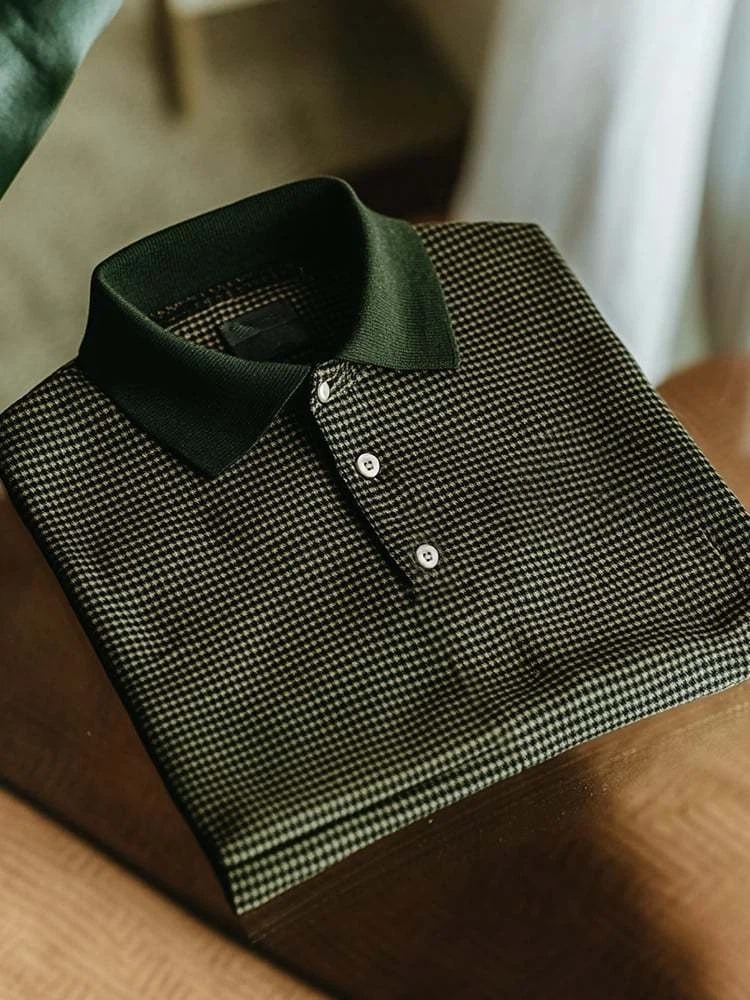 Camisa polo ejecutivo casual Simple Button de manga corta para hombre