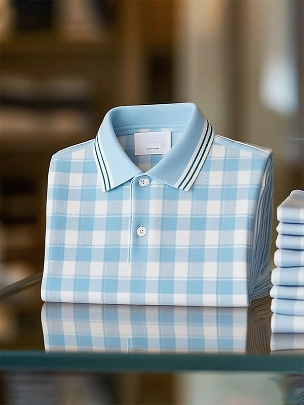Camisa polo clásico ejecutivo Logo Button de manga corta para hombre