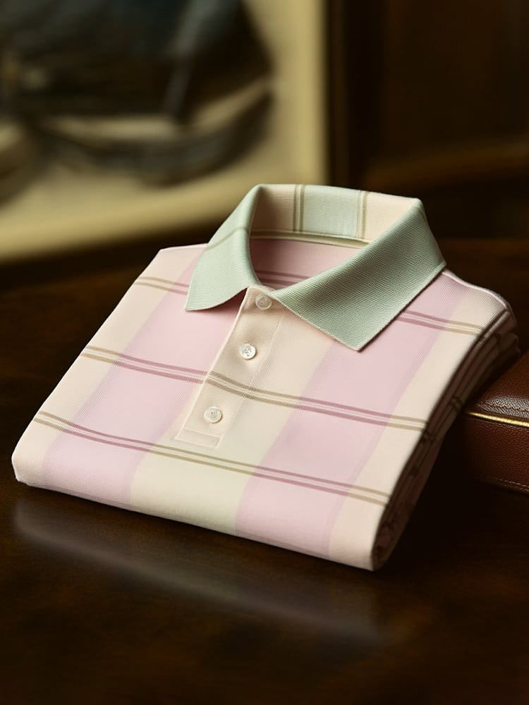 Camisa polo clásico ejecutivo Logo Button de manga corta para hombre
