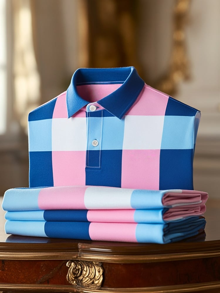 Camisa polo clásico ejecutivo Logo Button de manga corta para hombre