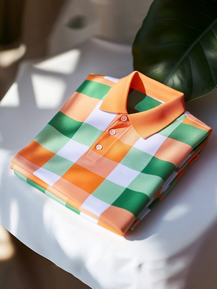 Camisa polo clásico ejecutivo Logo Button de manga corta para hombre