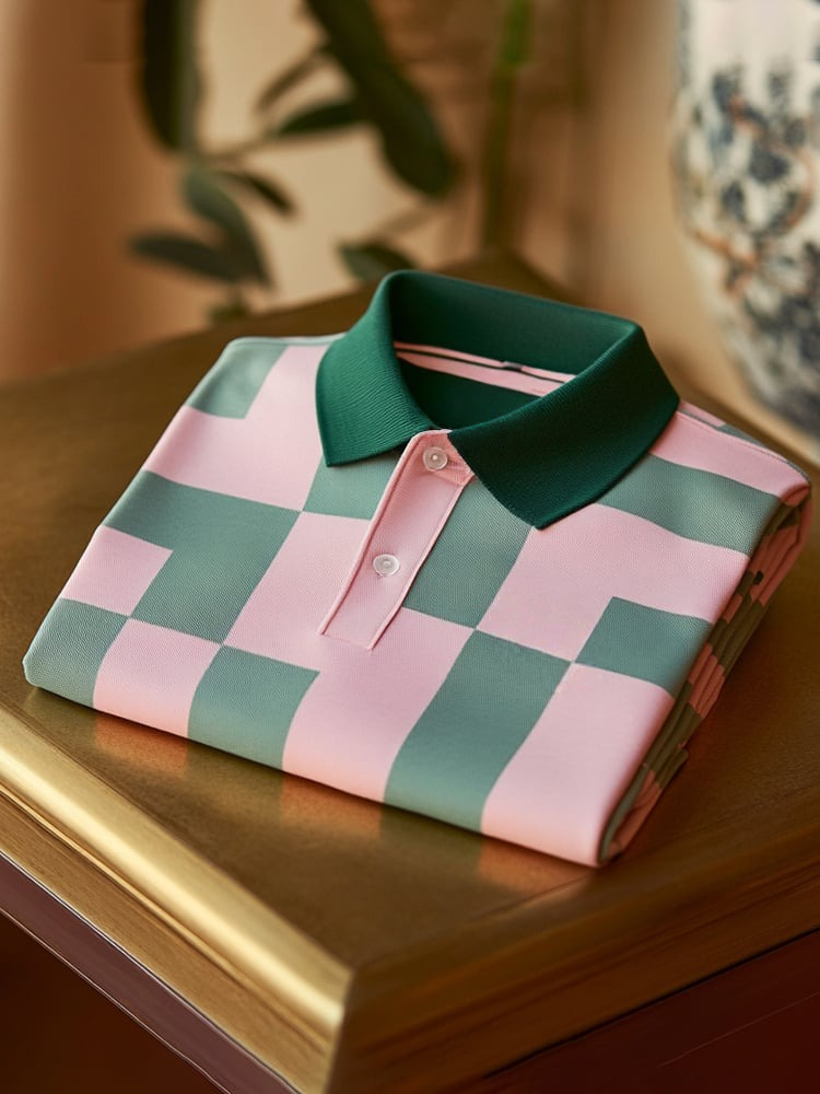 Camisa polo clásico ejecutivo Logo Button de manga corta para hombre