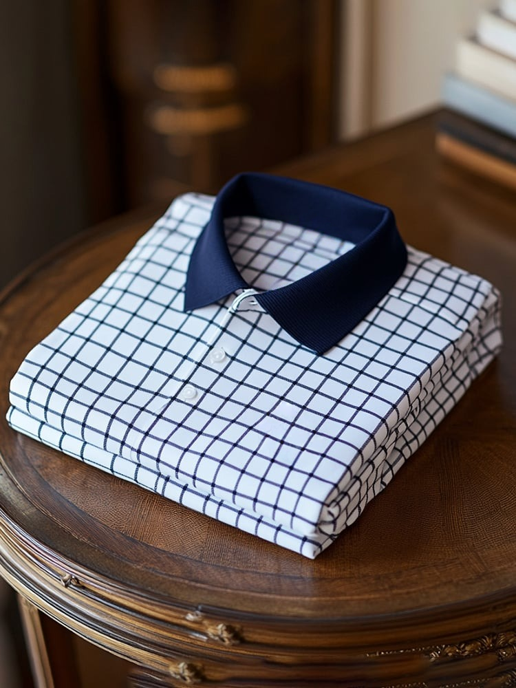 Camisa polo clásico ejecutivo Logo Button de manga corta para hombre