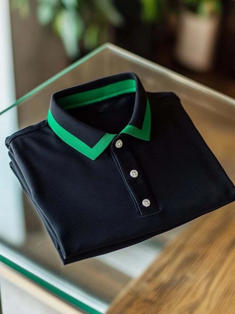 Camisa polo ejecutivo casual Button de manga corta para hombre
