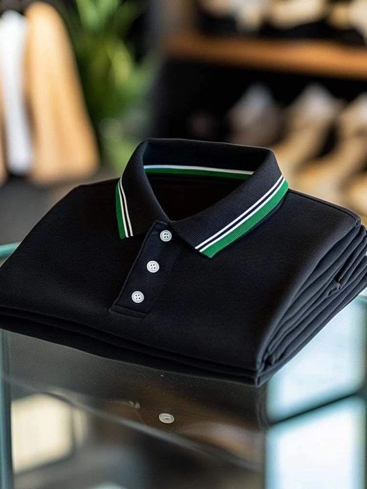 Camisa polo ejecutivo casual Button de manga corta para hombre