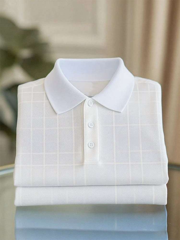 Camisa polo ejecutivo casual Button de manga corta para hombre
