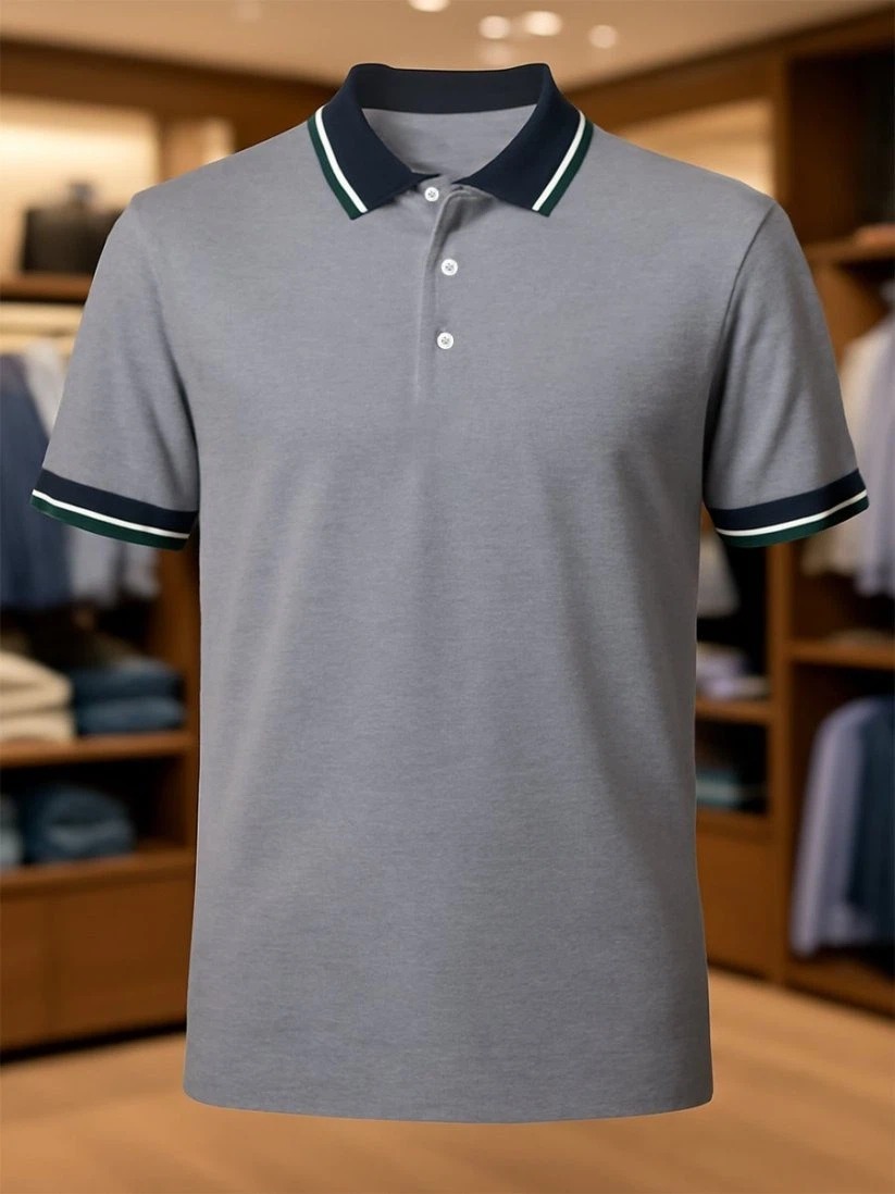 Camisa polo ejecutivo casual Button de manga corta para hombre