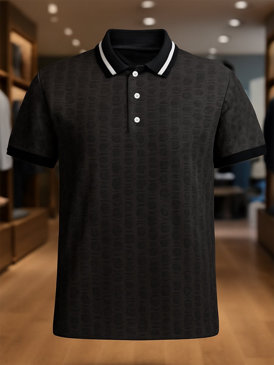 Camisa polo ejecutivo casual Button de manga corta para hombre