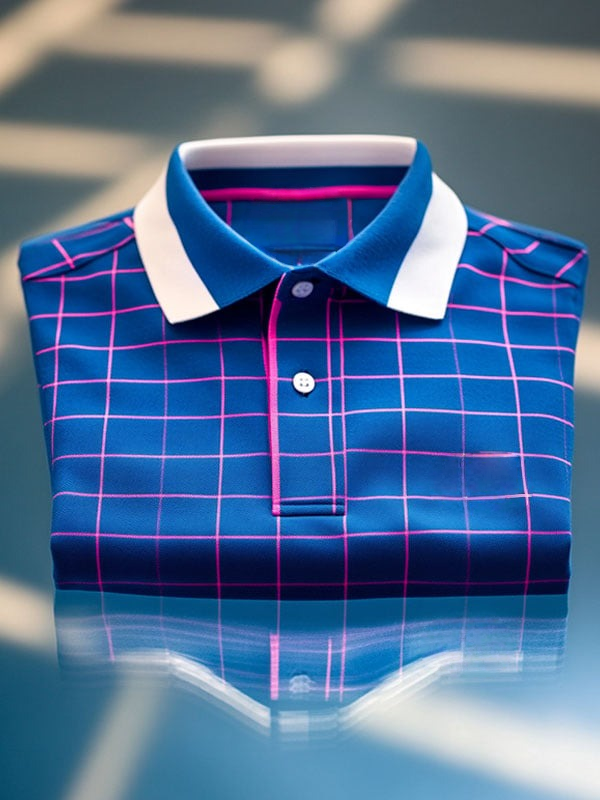 Camisa polo clásico ejecutivo Logo Button de manga corta para hombre