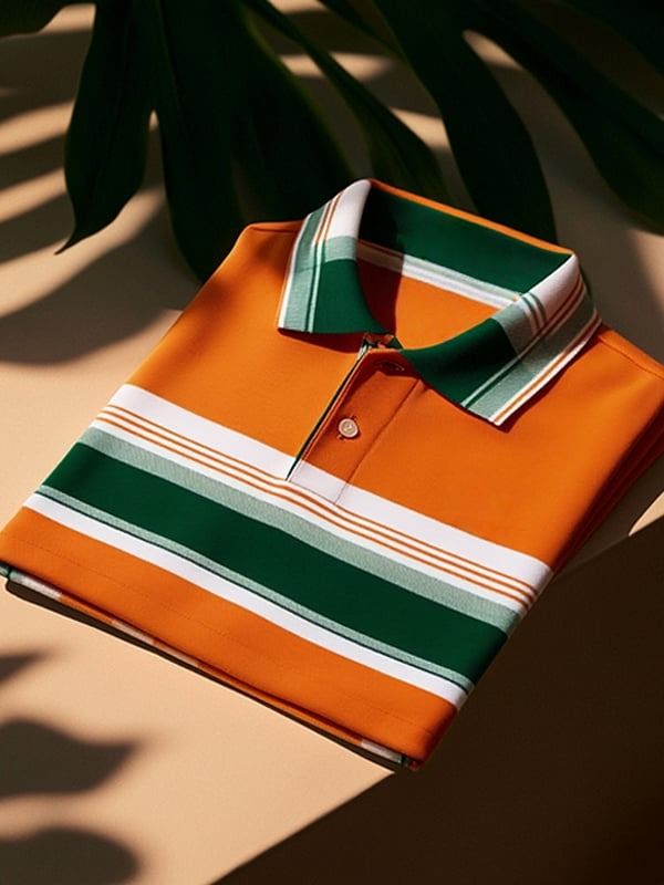 Camisa polo clásico ejecutivo Logo Button de manga corta para hombre