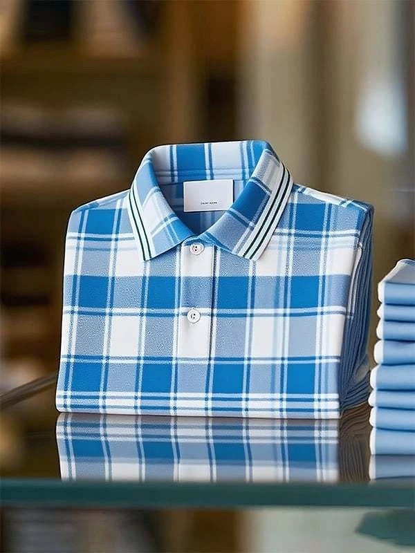 Camisa polo clásico ejecutivo Logo Button de manga corta para hombre