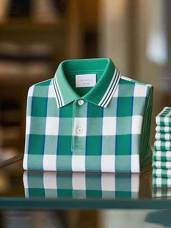 Camisa polo clásico ejecutivo Logo Button de manga corta para hombre