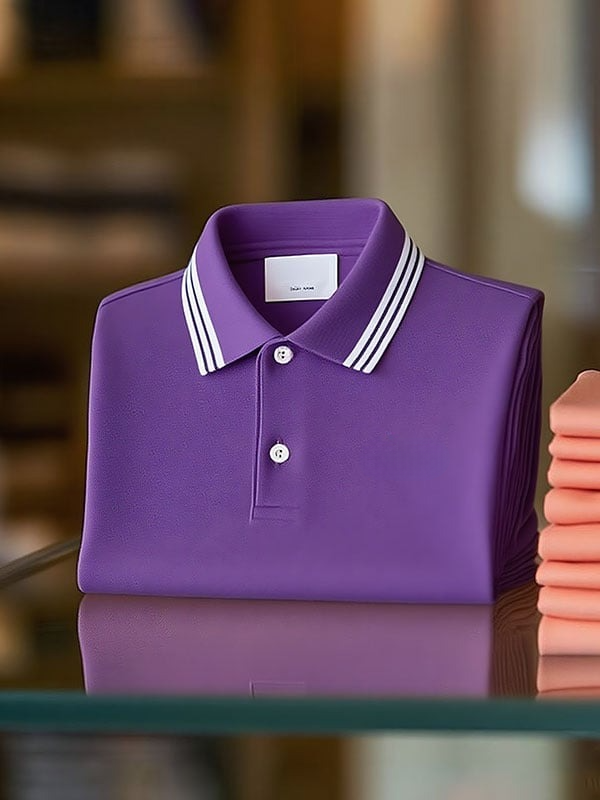 Camisa polo clásico ejecutivo Logo Button de manga corta para hombre