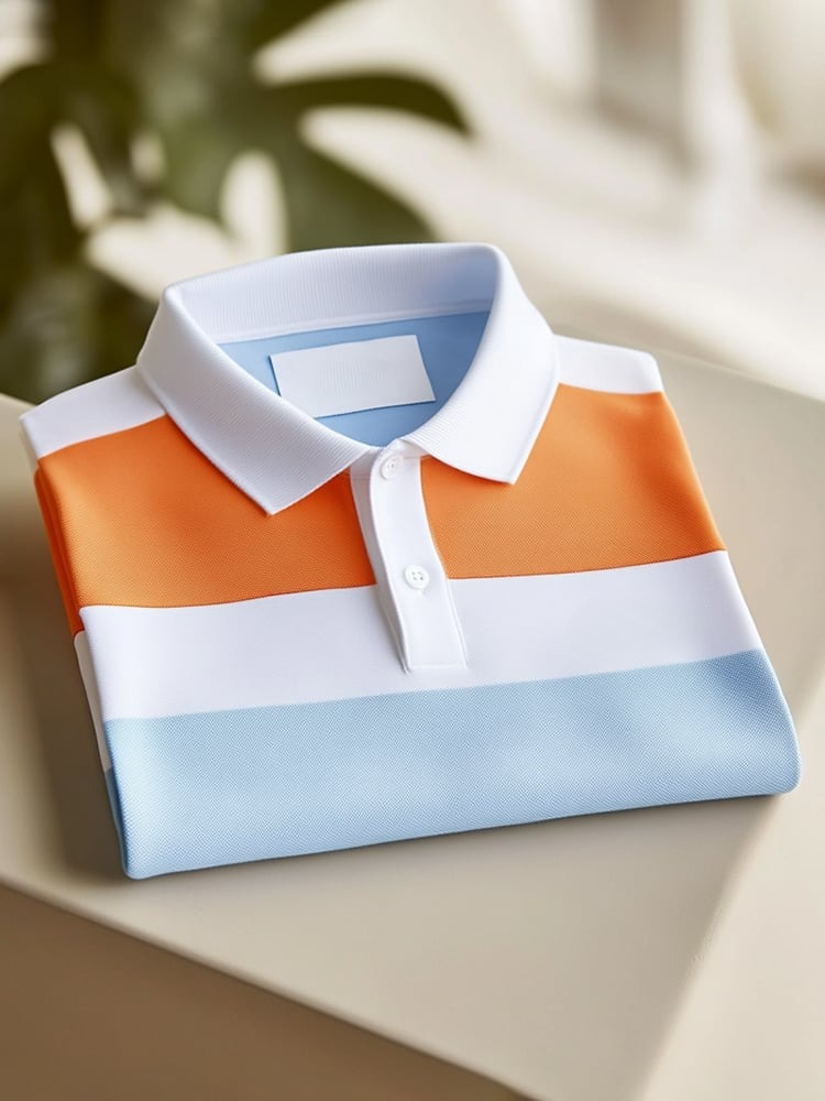Camisa polo clásico ejecutivo Logo Button de manga corta para hombre