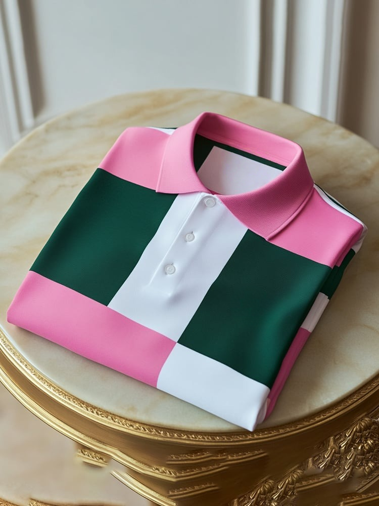 Camisa polo clásico ejecutivo Logo Button de manga corta para hombre