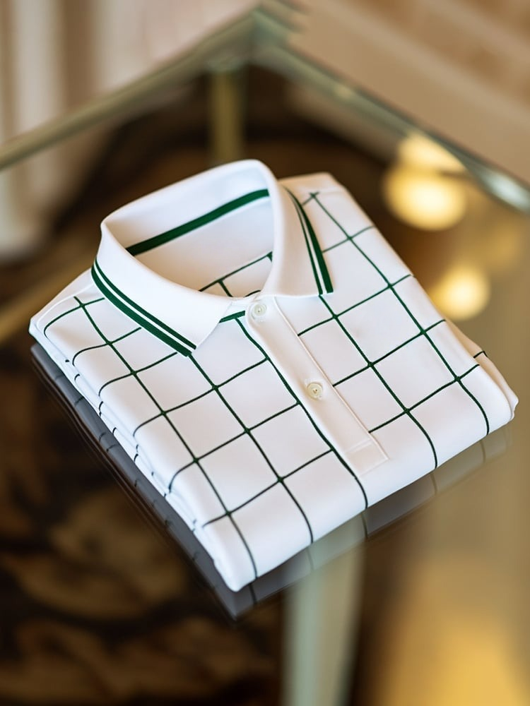 Camisa polo clásico ejecutivo Logo Button de manga corta para hombre