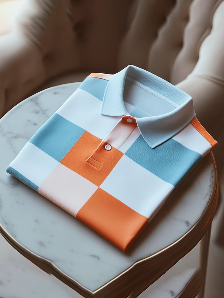 Camisa polo clásico ejecutivo Logo Button de manga corta para hombre