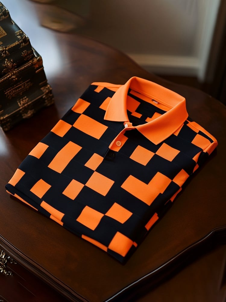 Camisa polo clásico ejecutivo Logo Button de manga corta para hombre