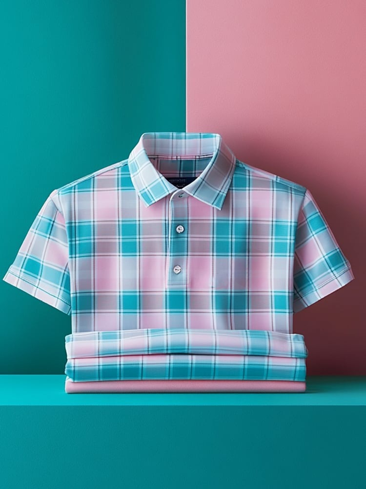 Camisa polo clásico ejecutivo Logo Button de manga corta para hombre