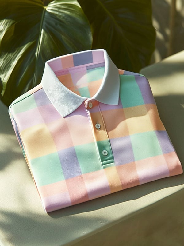 Camisa polo clásico ejecutivo Logo Button de manga corta para hombre