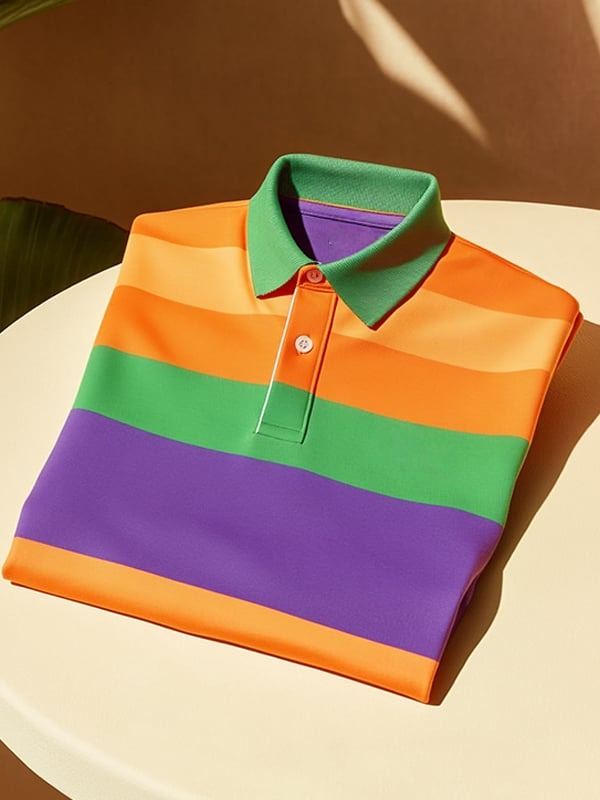 Camisa polo clásico ejecutivo Logo Button de manga corta para hombre