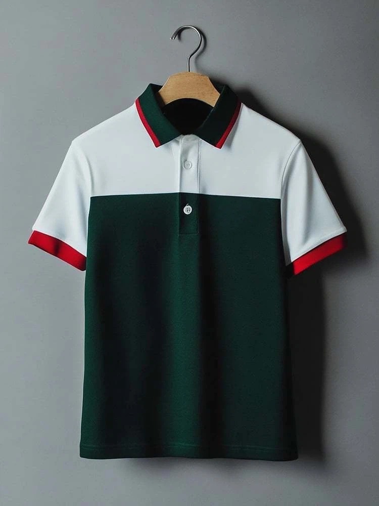 Camisa polo ejecutivo casual Button de manga corta para hombre