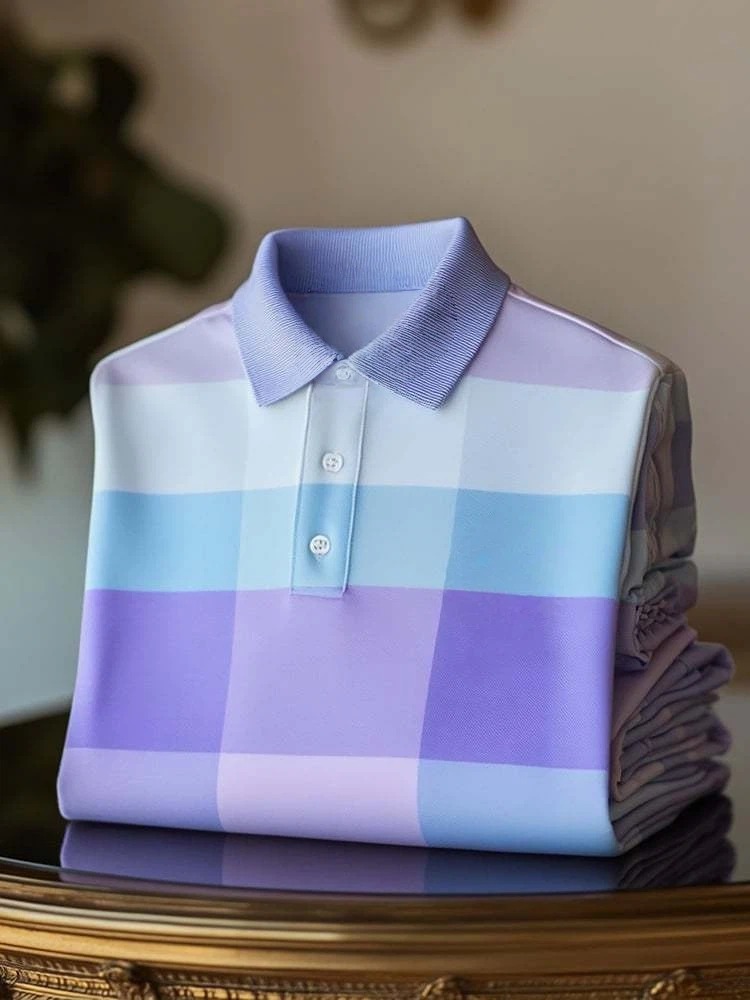 Camisa polo clásico ejecutivo Logo Button de manga corta para hombre
