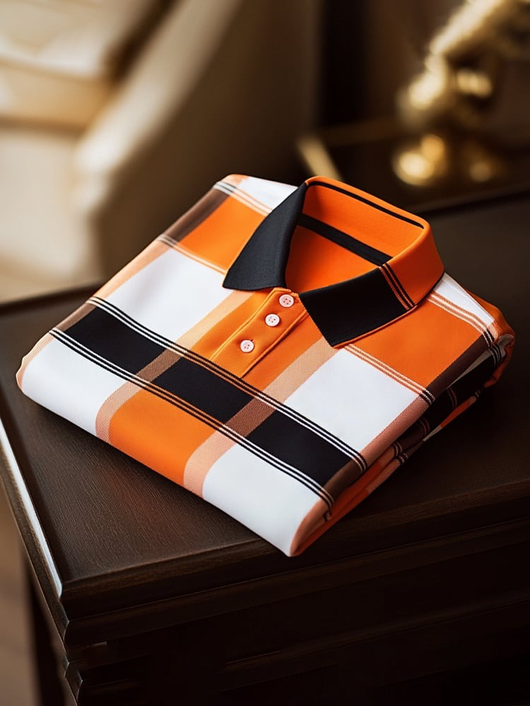Camisa polo clásico ejecutivo Logo Button de manga corta para hombre