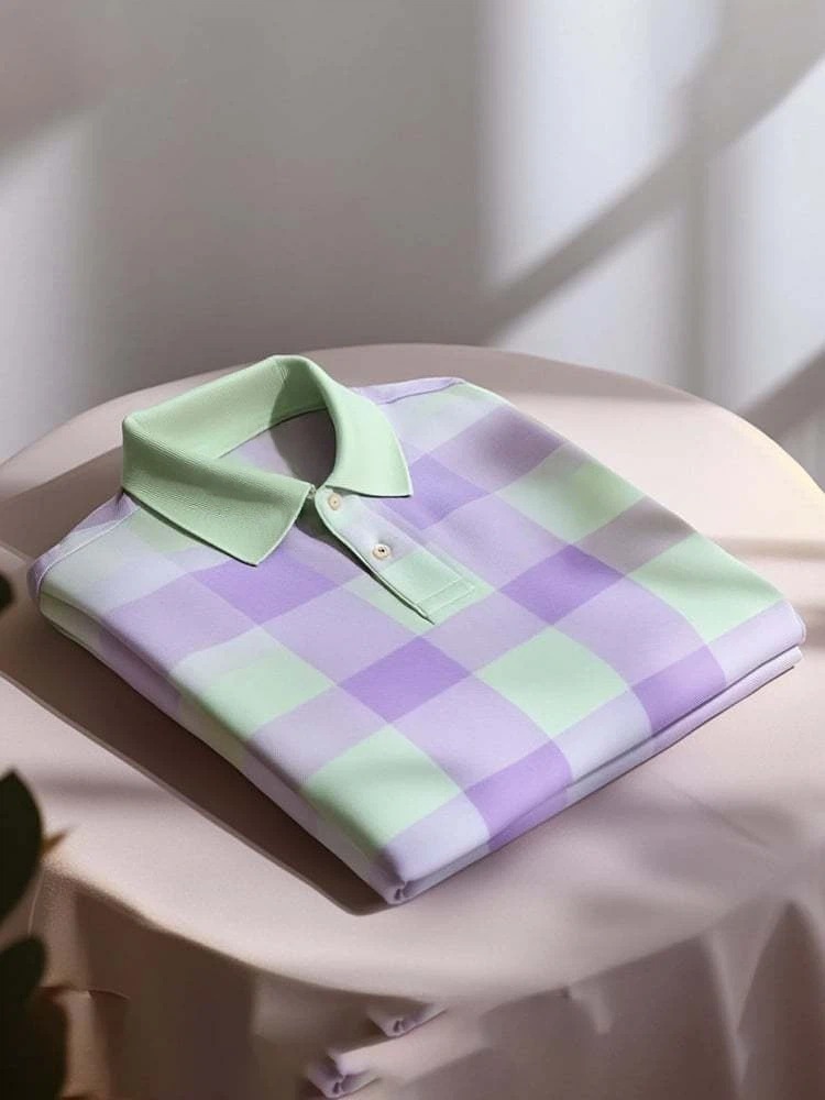 Camisa polo clásico ejecutivo Logo Button de manga corta para hombre