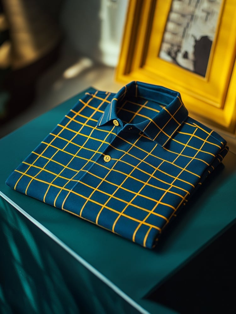 Camisa polo clásico ejecutivo Logo Button de manga corta para hombre