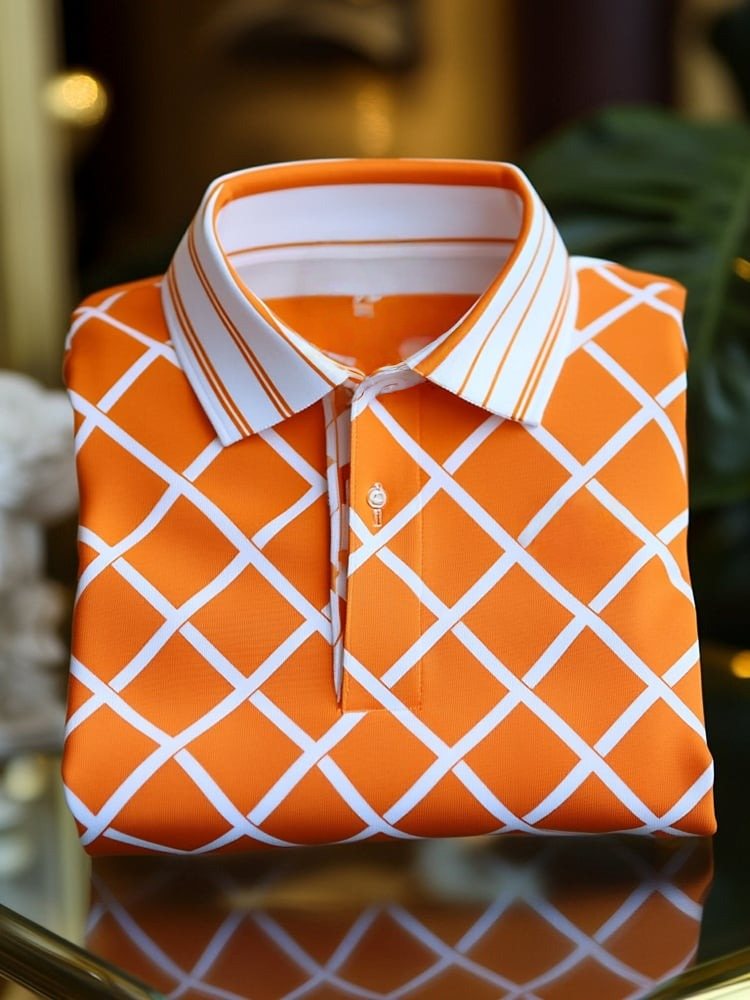 Camisa polo clásico ejecutivo Logo Button de manga corta para hombre