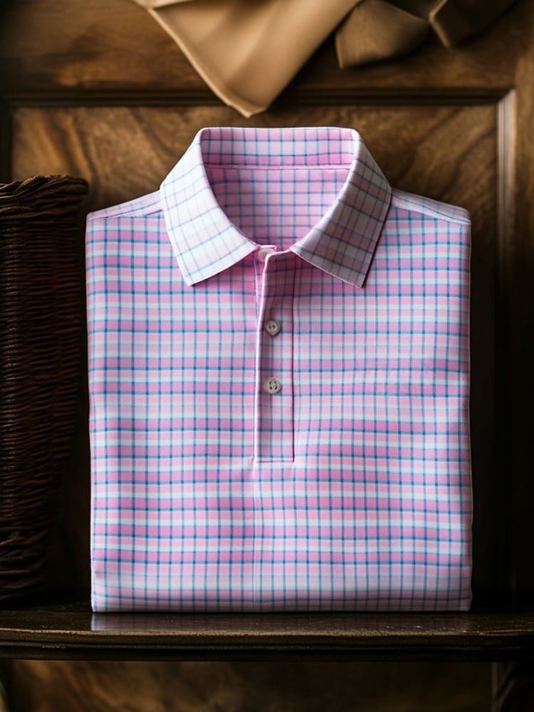 Camisa polo clásico ejecutivo Logo Button de manga corta para hombre