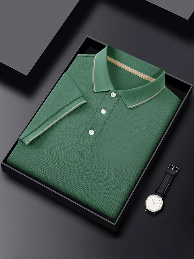 Camisa polo ejecutivo casual estampado para hombre