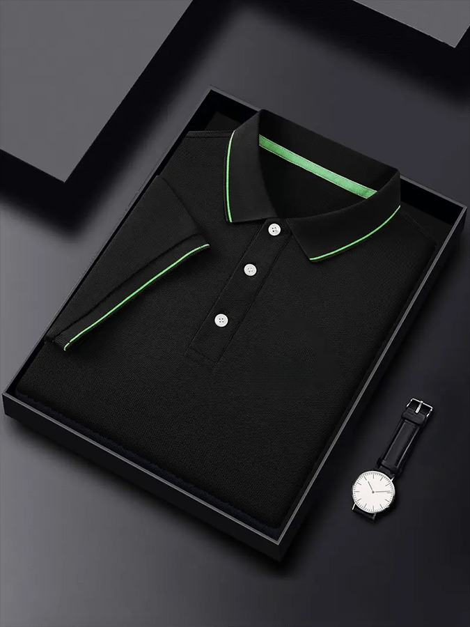 Camisa polo ejecutivo casual estampado para hombre