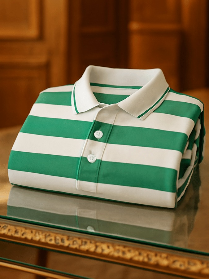 Camisa polo ejecutivo casual estampado para hombre