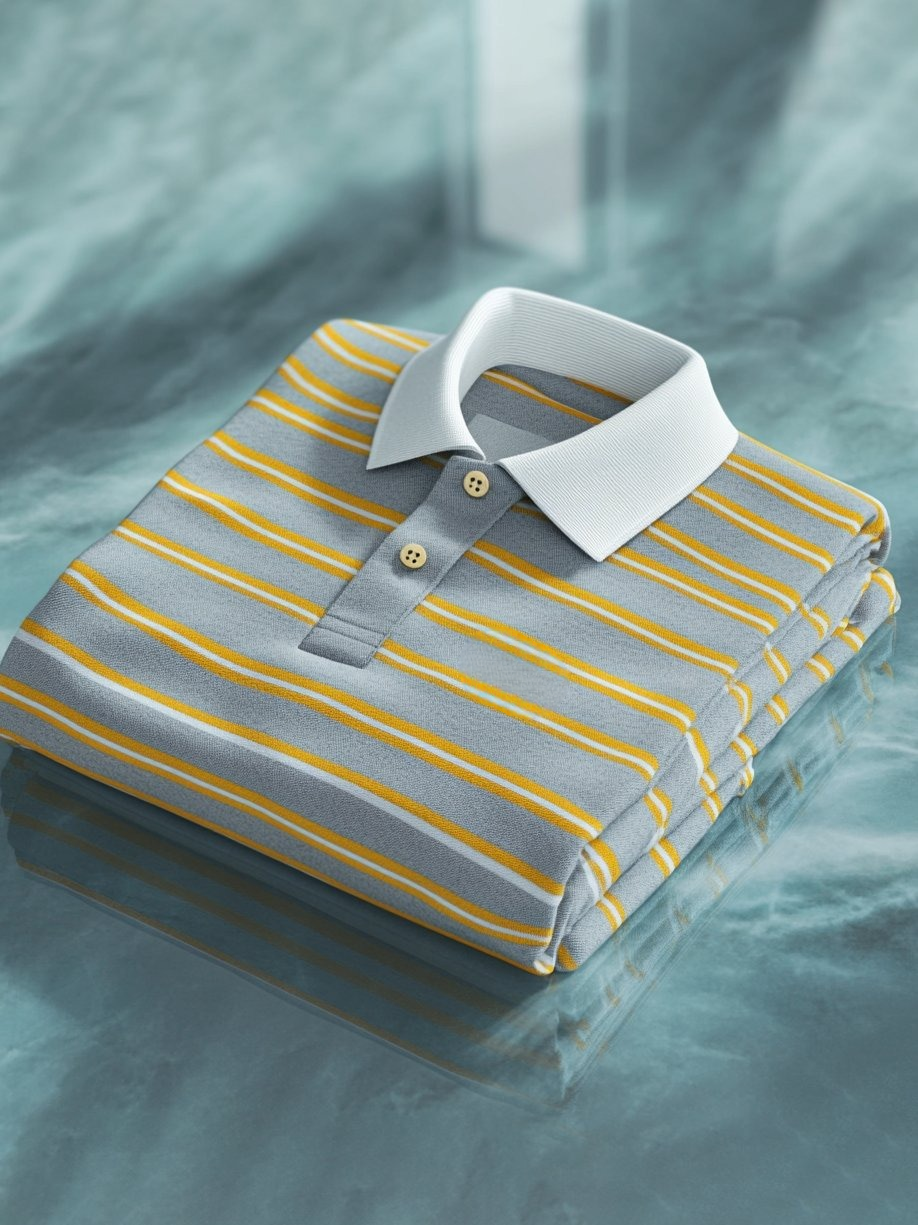 Camisa polo ejecutivo casual bordado Button de manga corta para hombre
