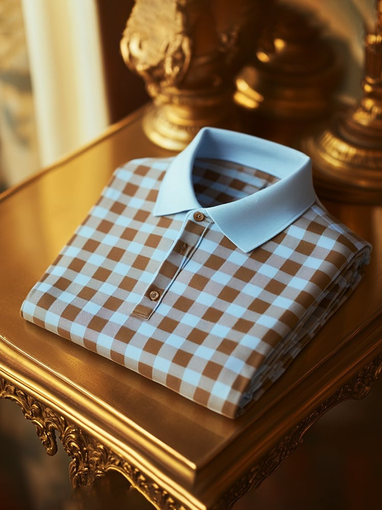 Camisa polo clásico ejecutivo Logo Button de manga corta para hombre