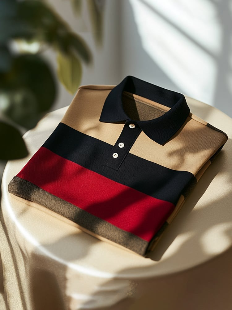 Camisa polo clásico ejecutivo Logo Button de manga corta para hombre