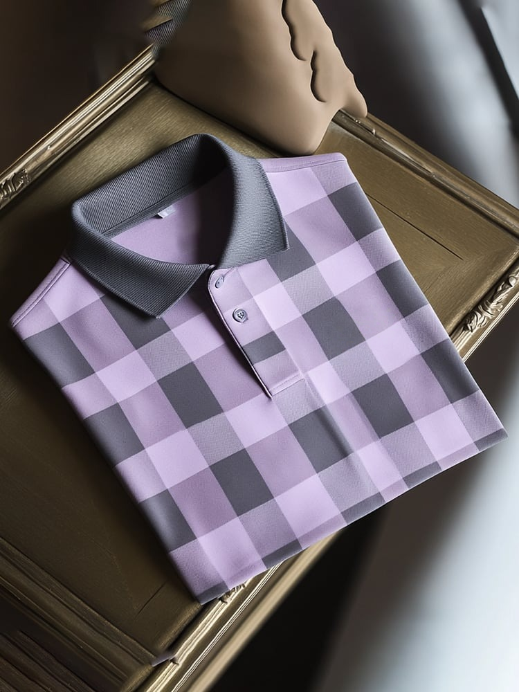 Camisa polo clásico ejecutivo Logo Button de manga corta para hombre