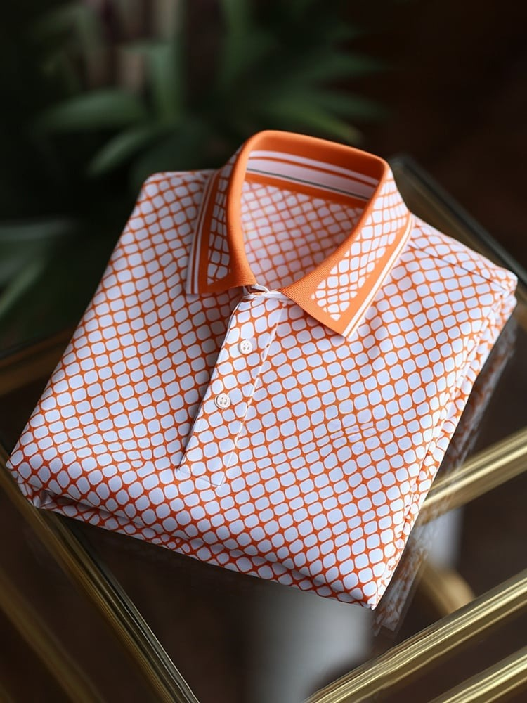 Camisa polo clásico ejecutivo Logo Button de manga corta para hombre