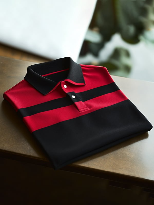 Camisa polo clásico ejecutivo Logo Button de manga corta para hombre