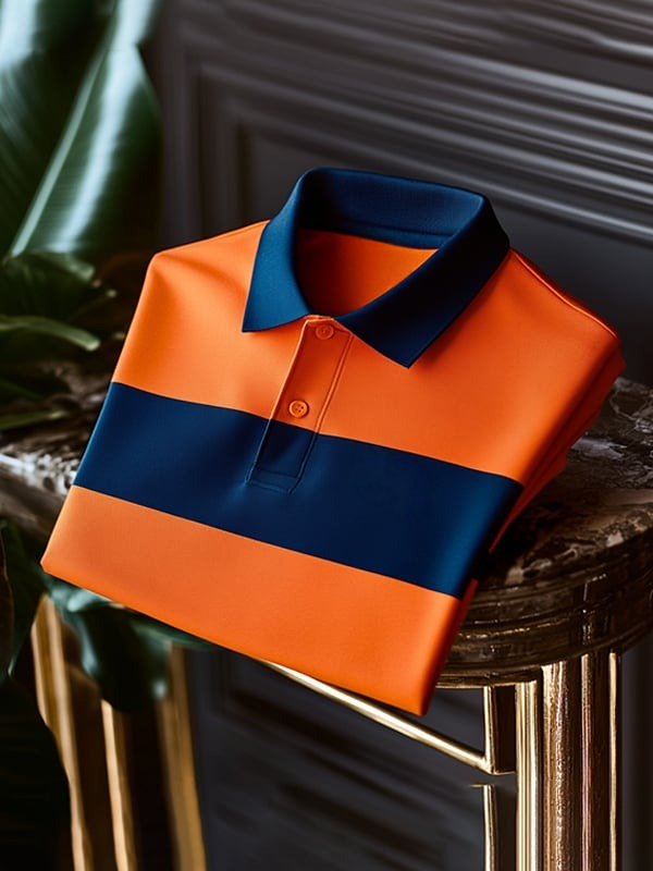 Camisa polo clásico ejecutivo Logo Button de manga corta para hombre