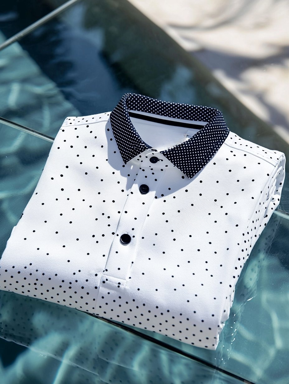 Camisa polo ejecutivo casual bordado Button de manga corta para hombre