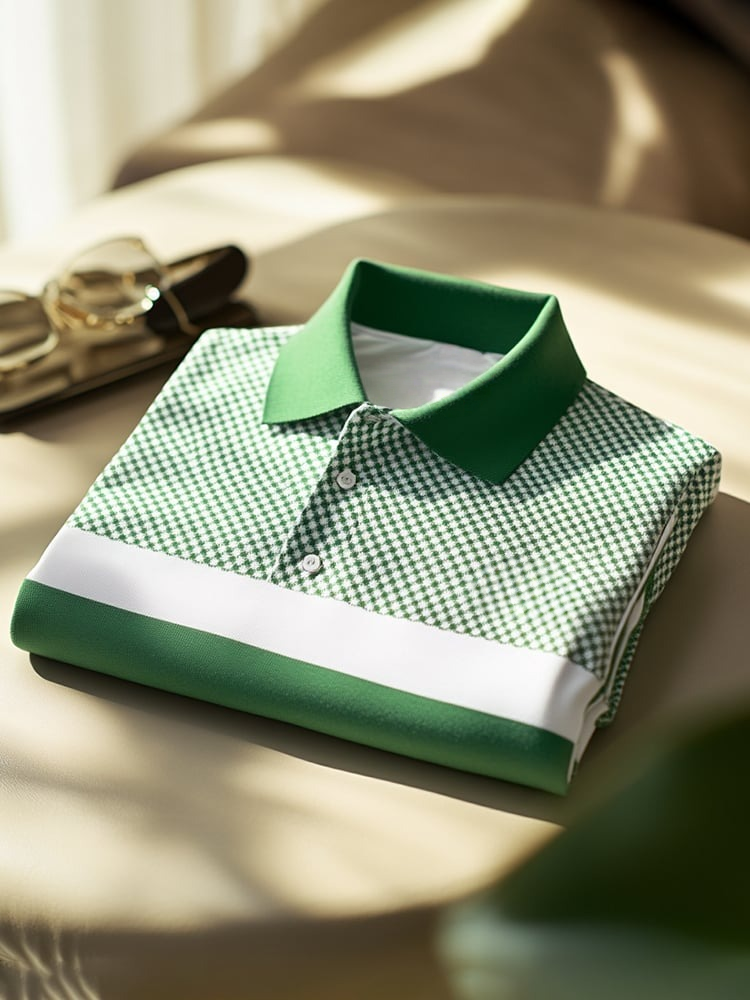 Camisa polo clásico ejecutivo Logo Button de manga corta para hombre