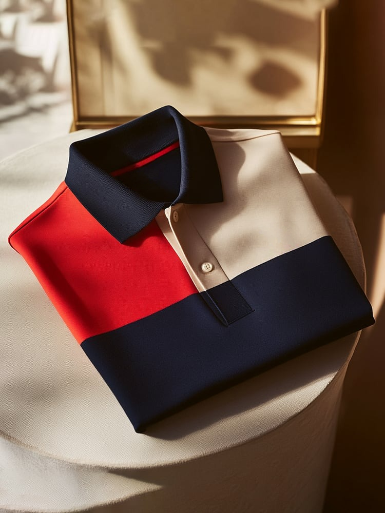 Camisa polo clásico ejecutivo Logo Button de manga corta para hombre